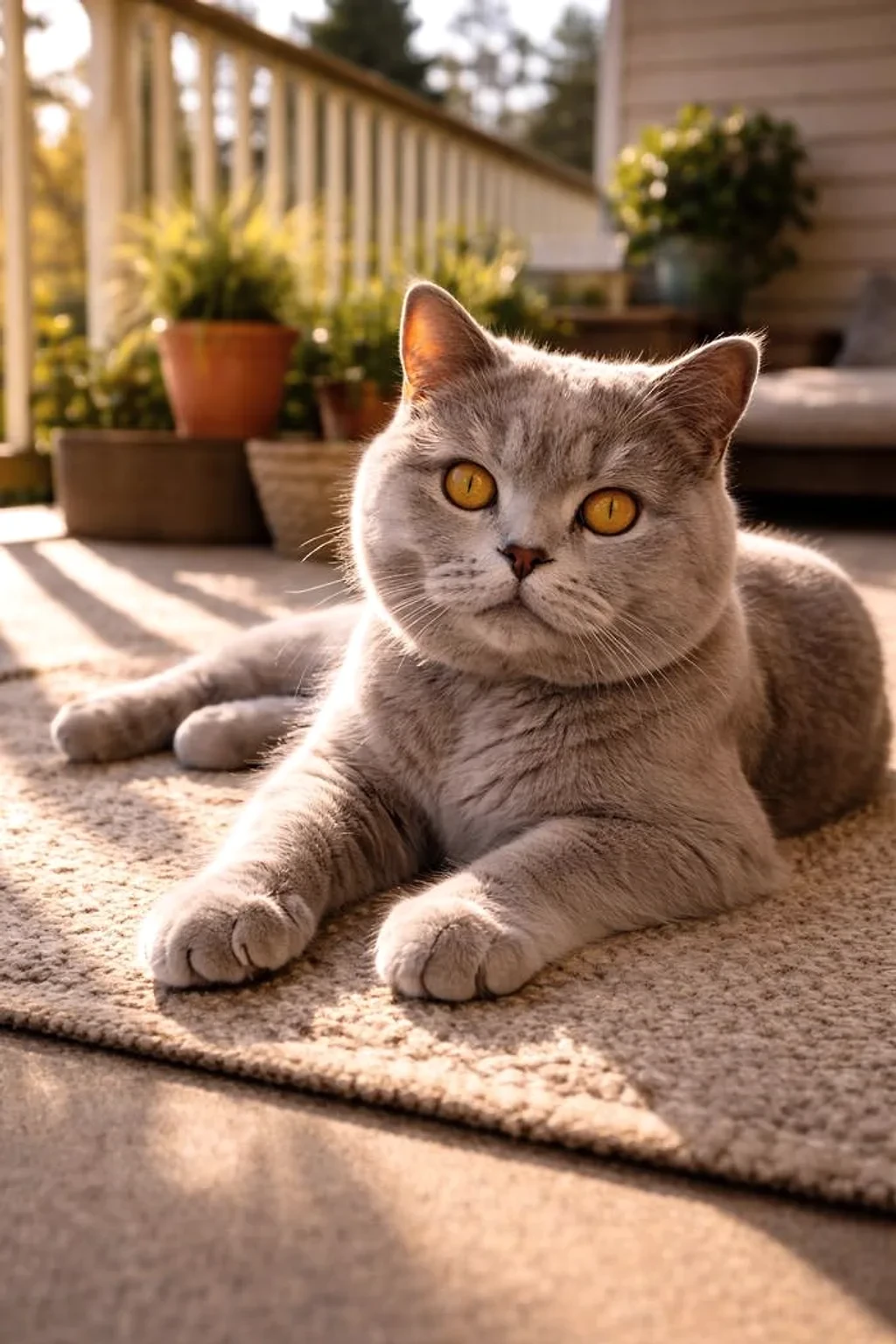 Natural iPhone-style photo of a Gray cat before Charcoal Portrait conversion