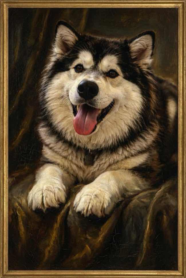 Oil Painting pet portrait example