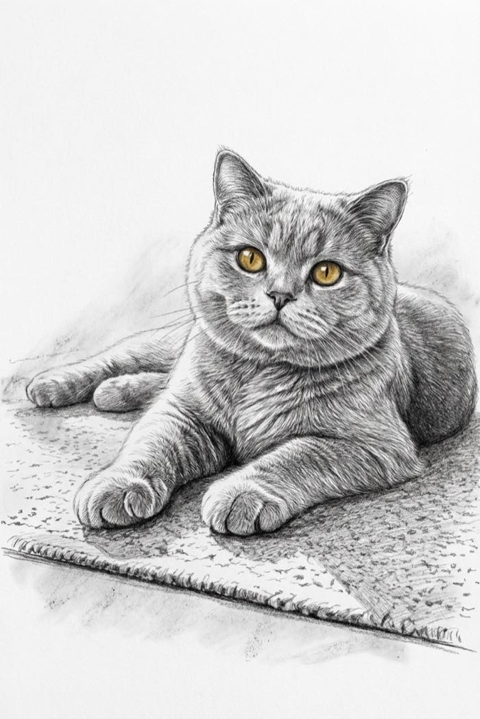 Pencil Sketch pet portrait example