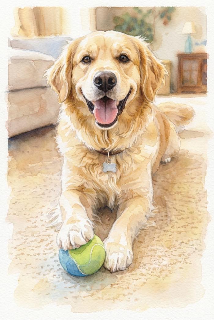 Watercolor pet portrait example